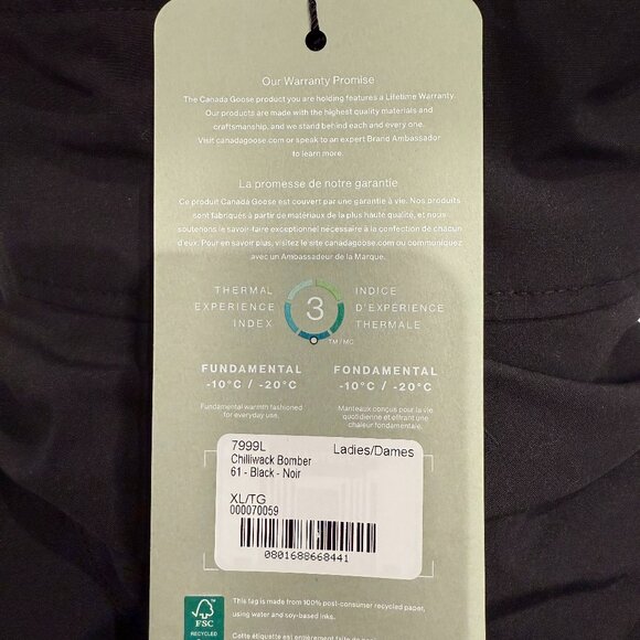 BNWT Canada Goose (Women's) - Chilliwack Bomber Heritage, Size XL - Picture 7 of 8